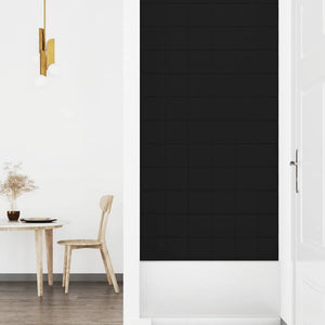 Πάνελ Τοίχου 12 τεμ. Μαύρο 90x15 εκ. 1,62 μ² Βελούδινα