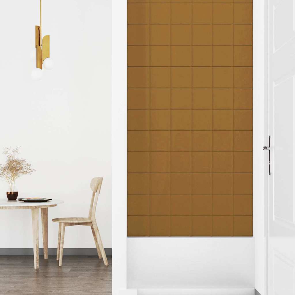 Πάνελ Τοίχου 12 τεμ. Καφέ 90x15 εκ. 1,62 μ² Βελούδινα