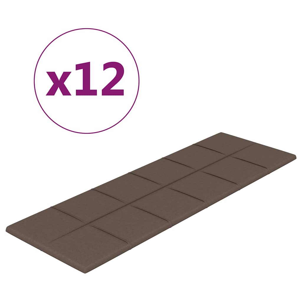 Πάνελ Τοίχου 12 τεμ. Taupe 90 x 30 εκ. 3,24 μ Υφασμα