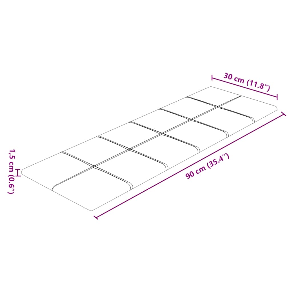 Πάνελ Τοίχου 12 τεμ. Μπλε 90 x 30 εκ. 3,24 μ Υφασμα