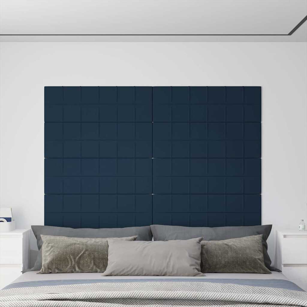 Πάνελ Τοίχου 12 τεμ. Μπλε 90 x 30 εκ. 3,24 μ² Βελούδινα - Pakobazaar