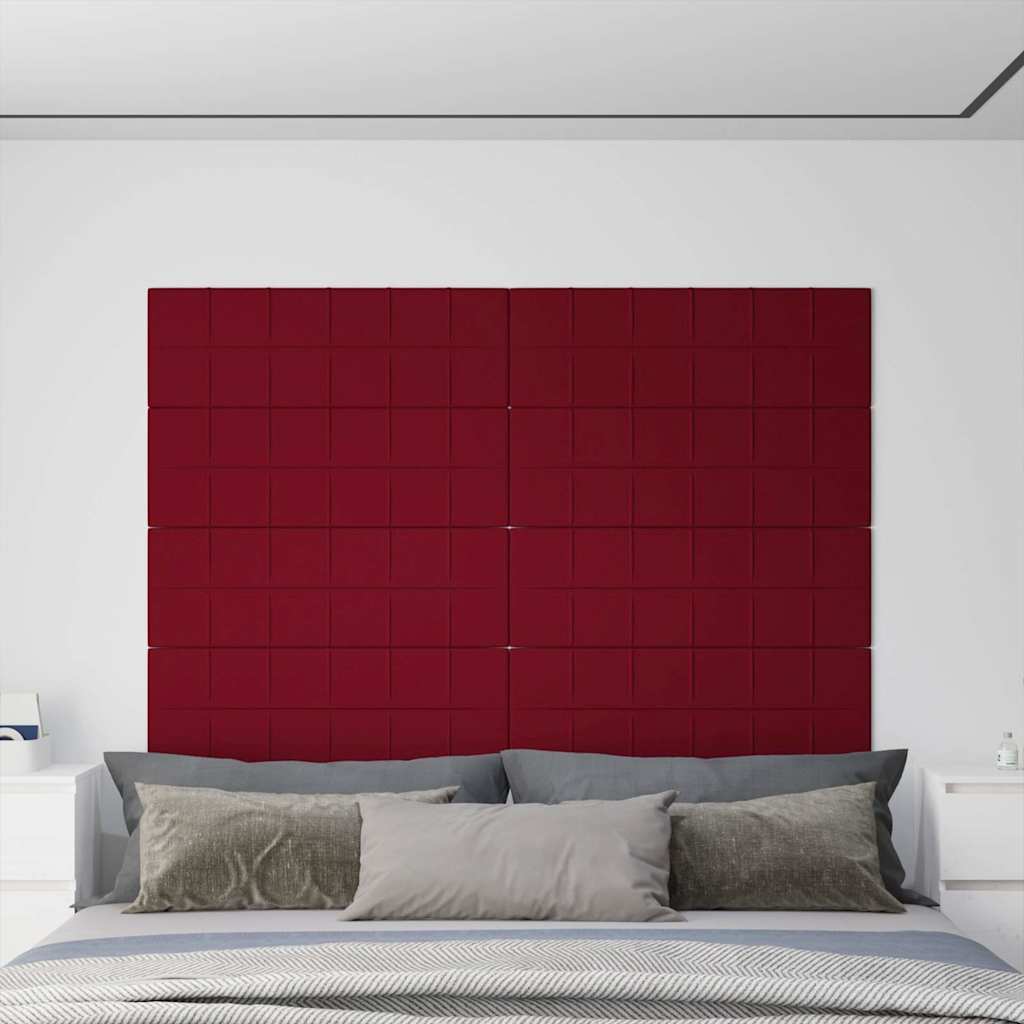 Πάνελ Τοίχου 12 τεμ. μπορντό 90 x 30 εκ. 3,24 μ² Βελούδινα