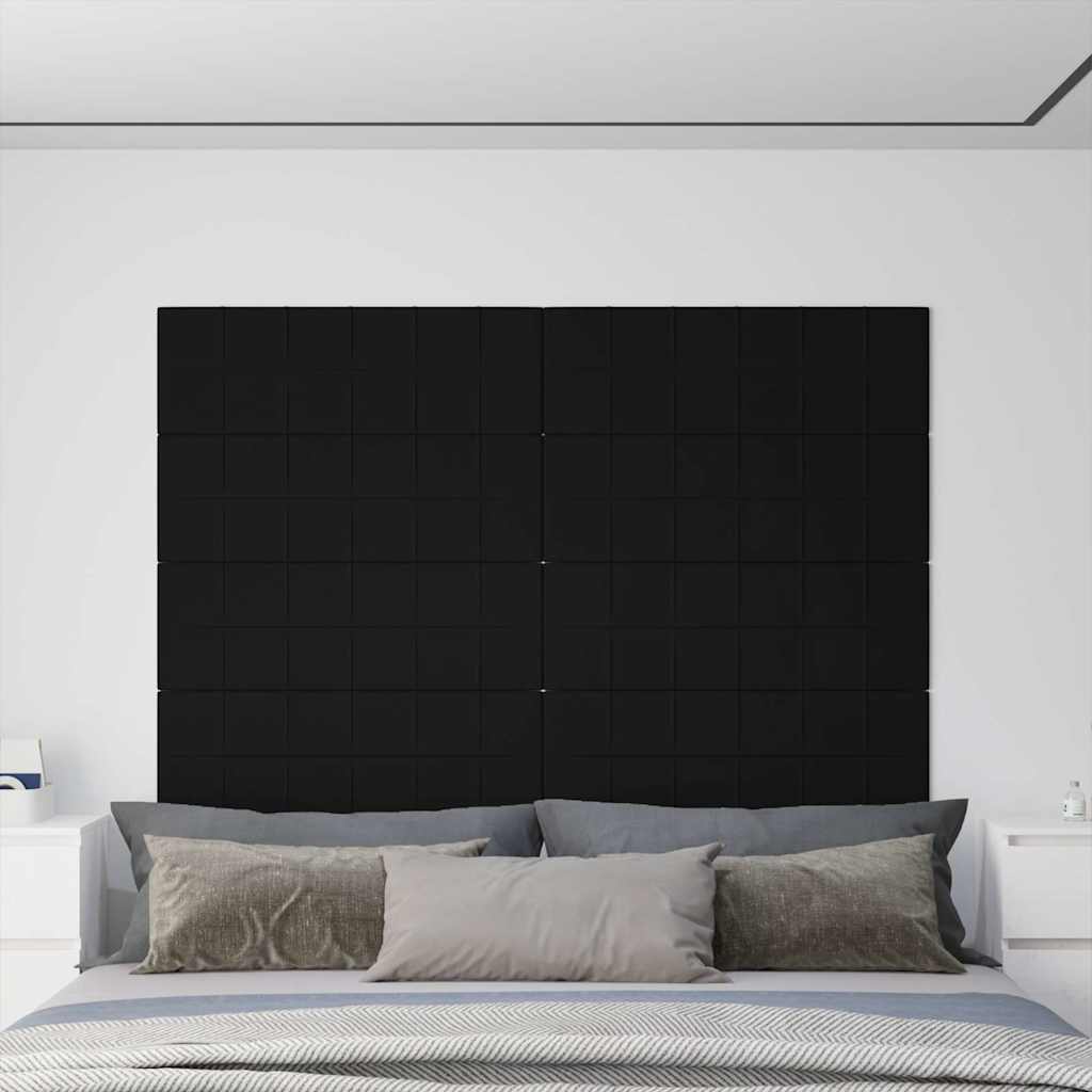 Πάνελ Τοίχου 12 τεμ. Μαύρο 90 x 30 εκ. 3,24 μ² Βελούδινα - Pakobazaar