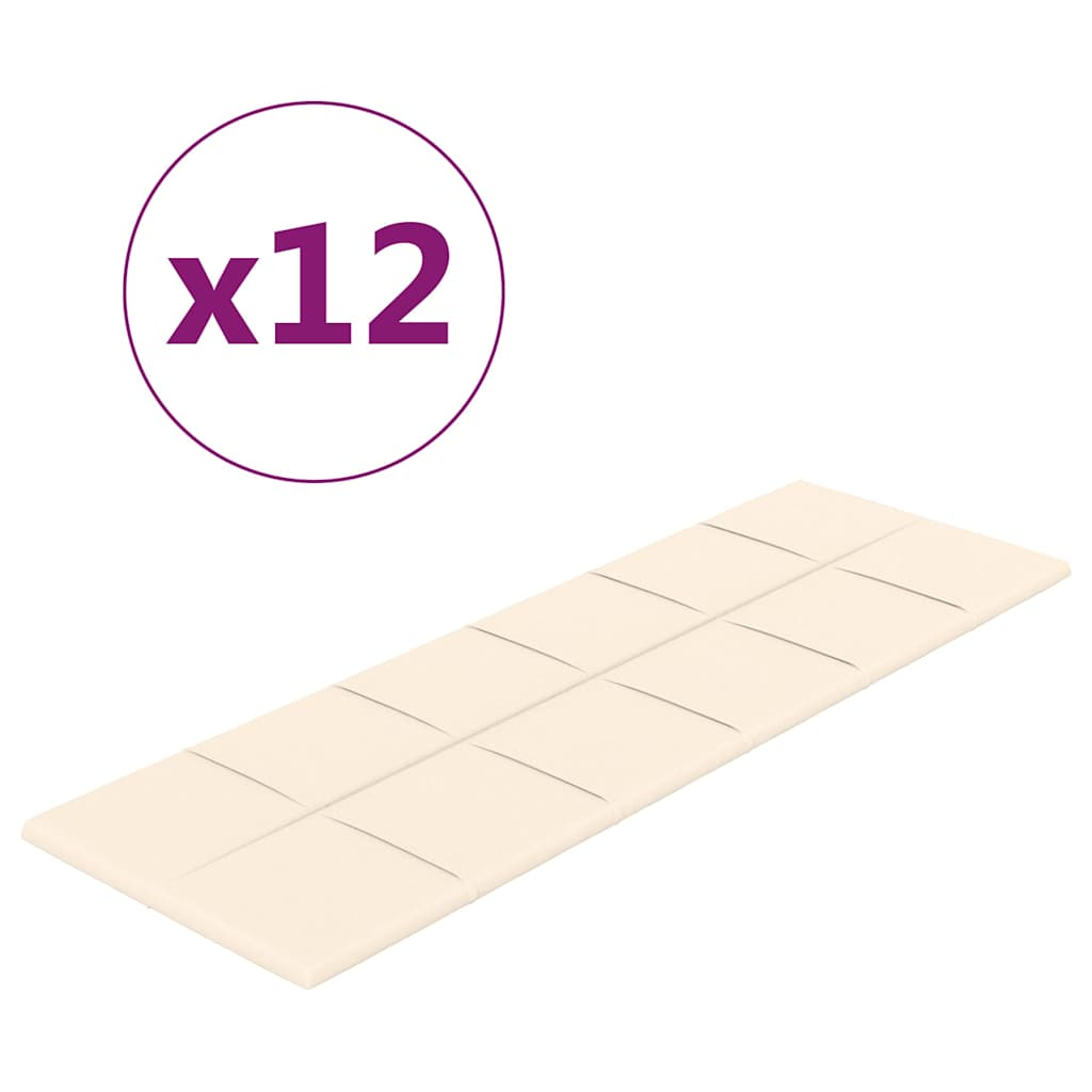 Πάνελ Τοίχου 12 τεμ. Λευκό 90 x 30 εκ. 3,24 μ² Βελούδινα