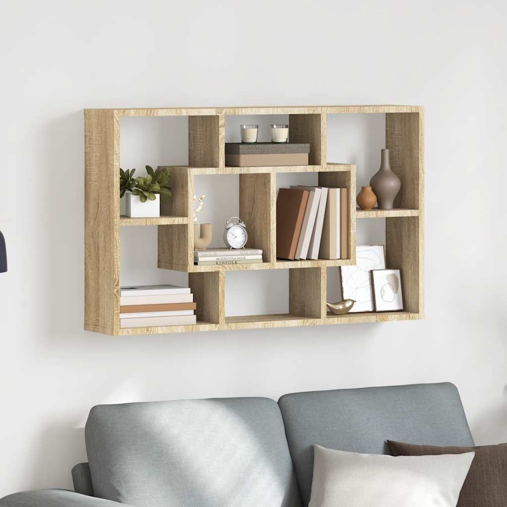 Ραφιέρα Τοίχου Sonoma Δρυς 85x16x52,5 εκ. Επεξεργασμένο Ξύλο