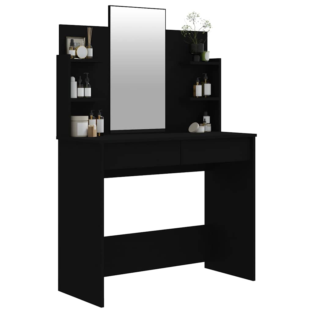 Μπουντουάρ με Καθρέφτη Μαύρο 96 x 40 x 142 εκ. - Pakobazaar