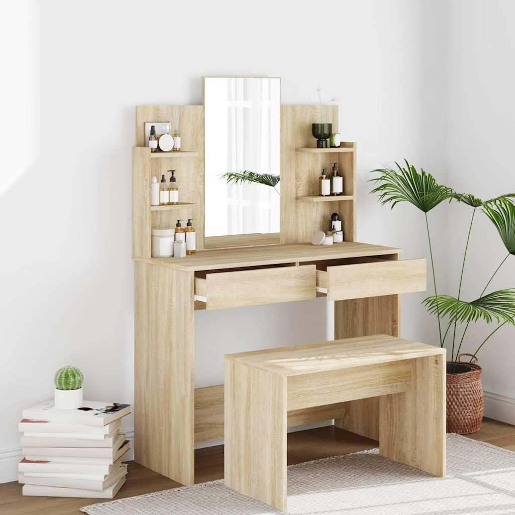 Μπουντουάρ με Καθρέφτη Sonoma Δρυς 96x40x142 εκ. - Pakobazaar