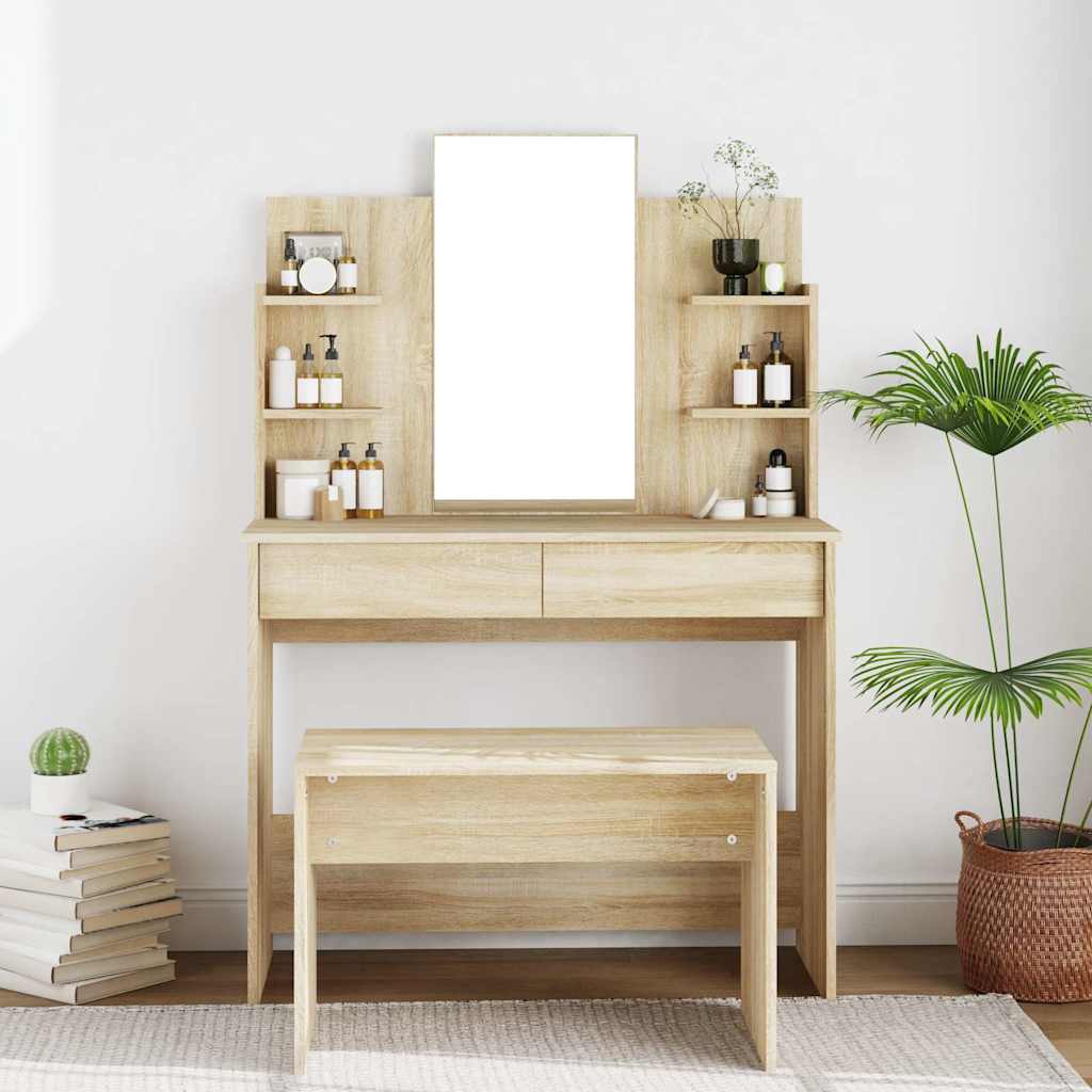 Μπουντουάρ με Καθρέφτη Sonoma Δρυς 96x40x142 εκ. - Pakobazaar