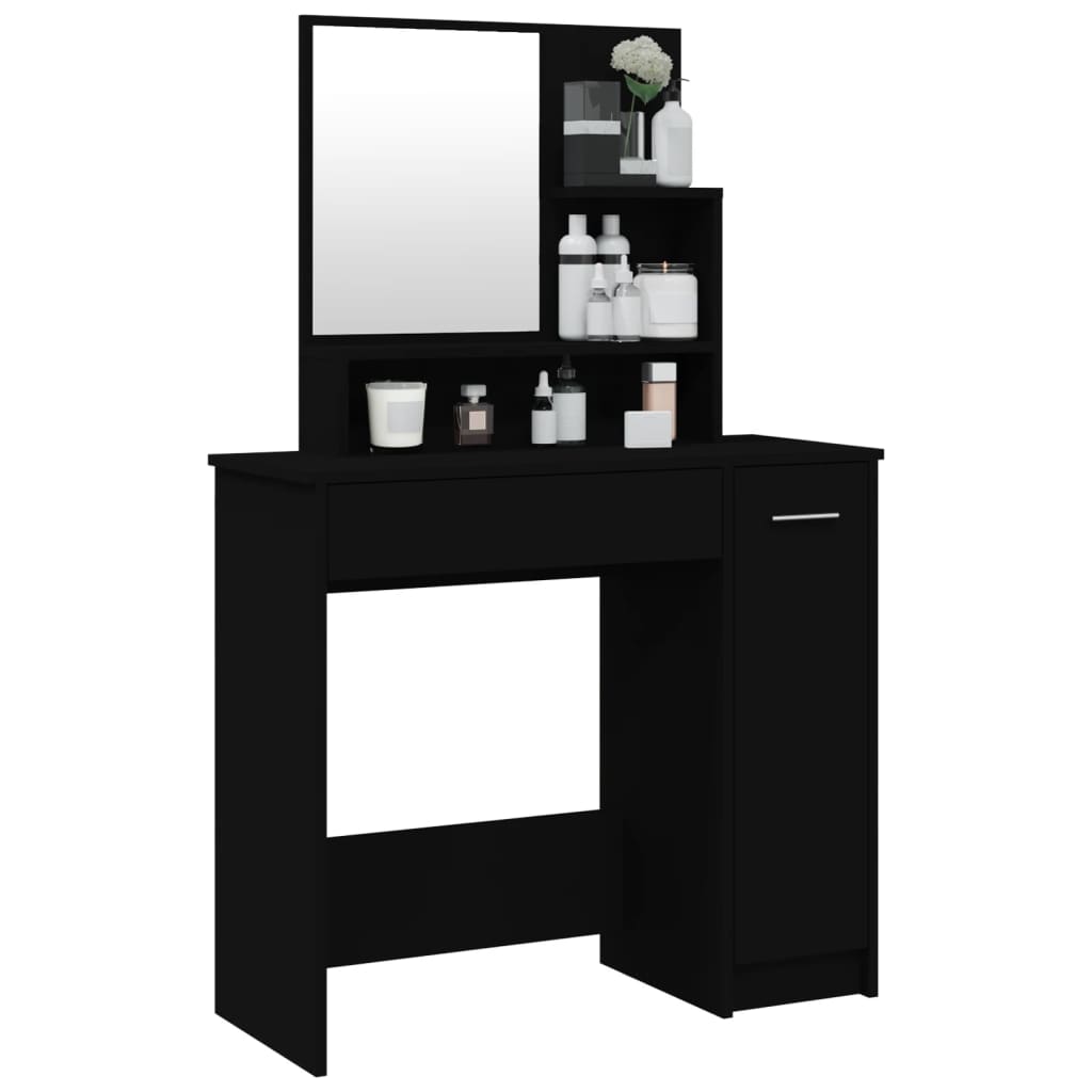 Μπουντουάρ με Καθρέφτη Μαύρο 86,5 x 35 x 136 εκ. - Pakobazaar
