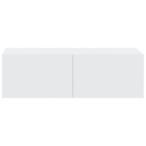 Έπιπλα Τηλεόρασης Τοίχου 2 τεμ. Λευκά 100x30x30 εκ. Επεξ. Ξύλο - Pakobazaar