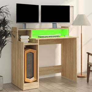 Γραφείο με LED Sonoma δρυς 97x45x90 εκ. Επεξεργ. Ξύλο - Pakobazaar