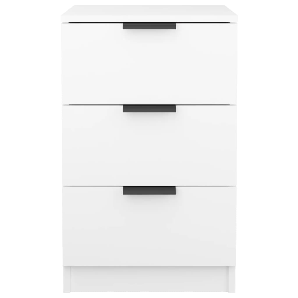 Κομοδίνα 2 τεμ. Λευκά 40 x 36 x 65 εκ. - Pakobazaar
