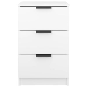 Κομοδίνα 2 τεμ. Λευκά 40 x 36 x 65 εκ. - Pakobazaar