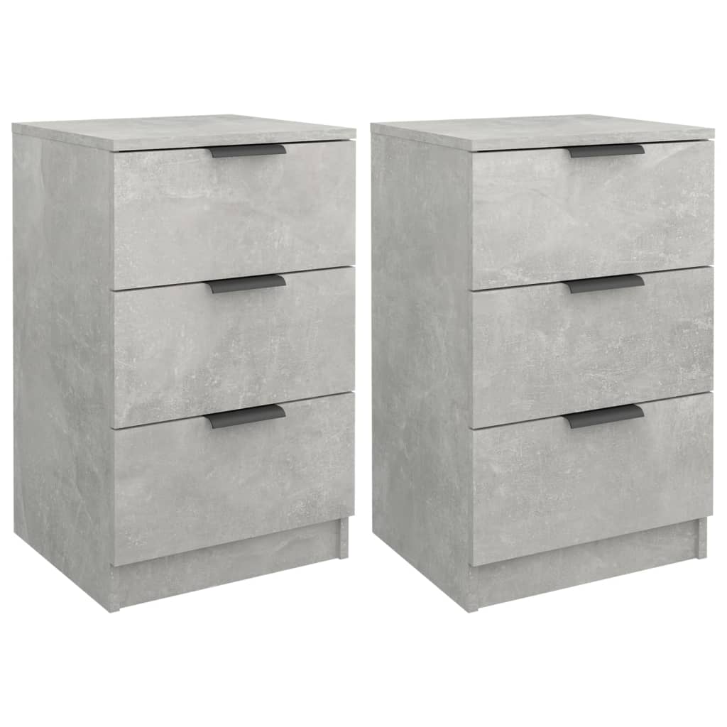 Κομοδίνα 2 τεμ. Γκρι Σκυροδέματος 40x36x65 εκ. - Pakobazaar