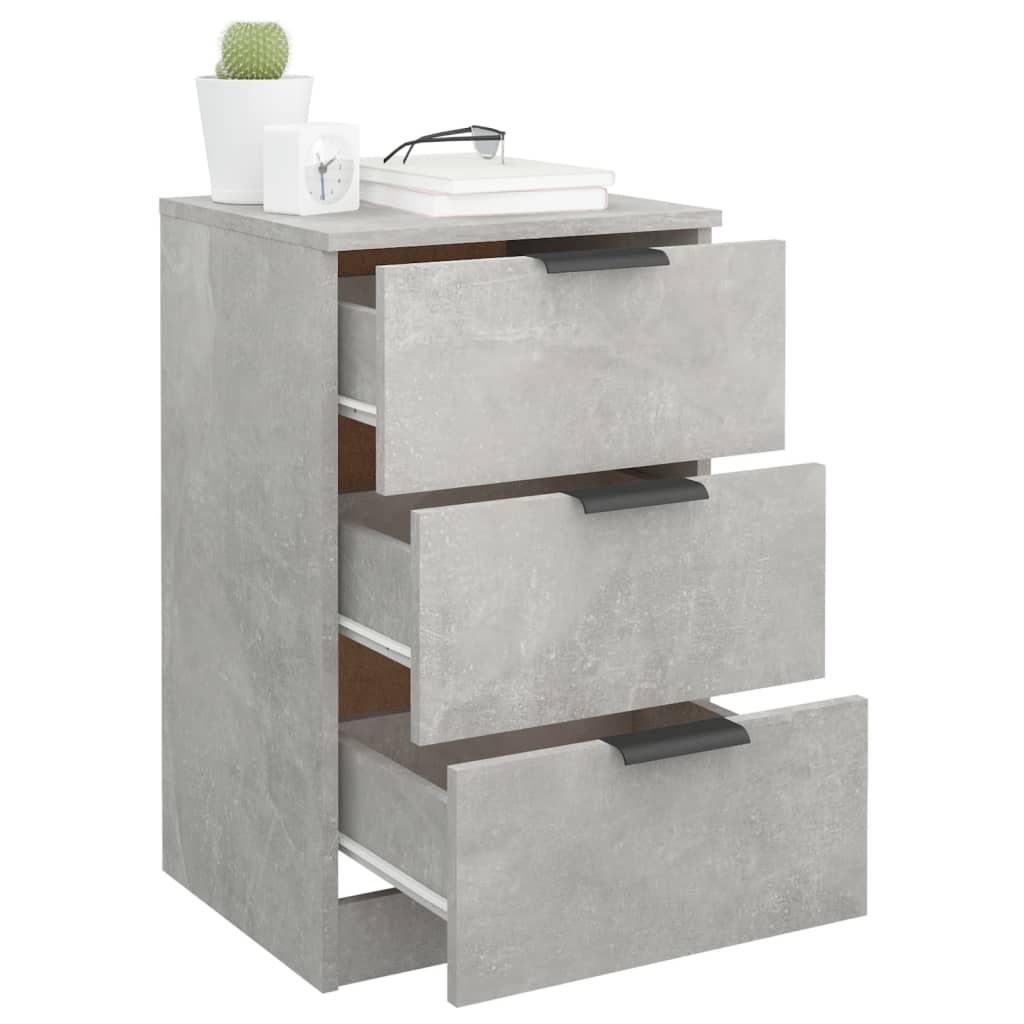 Κομοδίνα 2 τεμ. Γκρι Σκυροδέματος 40x36x65 εκ. - Pakobazaar