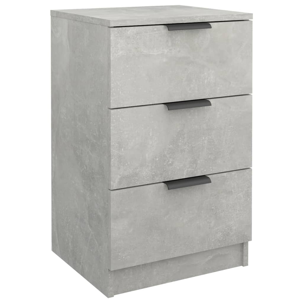 Κομοδίνα 2 τεμ. Γκρι Σκυροδέματος 40x36x65 εκ. - Pakobazaar