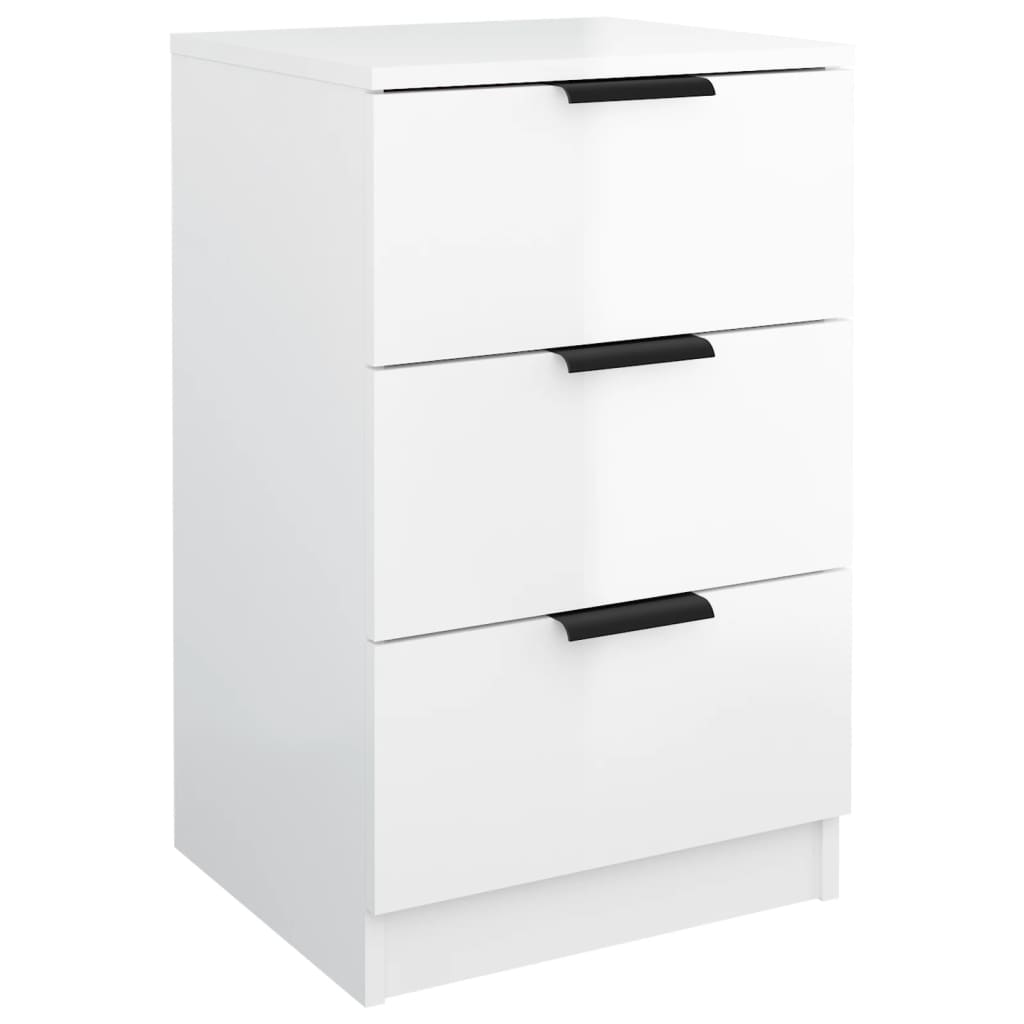 Κομοδίνα Γυαλιστερό Λευκό 40x36x65 εκ. - Pakobazaar
