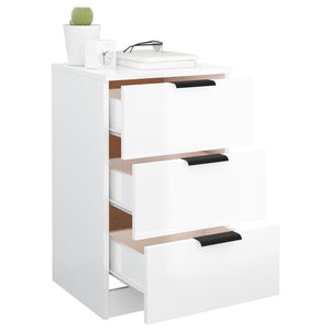 Κομοδίνα Γυαλιστερό Λευκό 40x36x65 εκ. - Pakobazaar