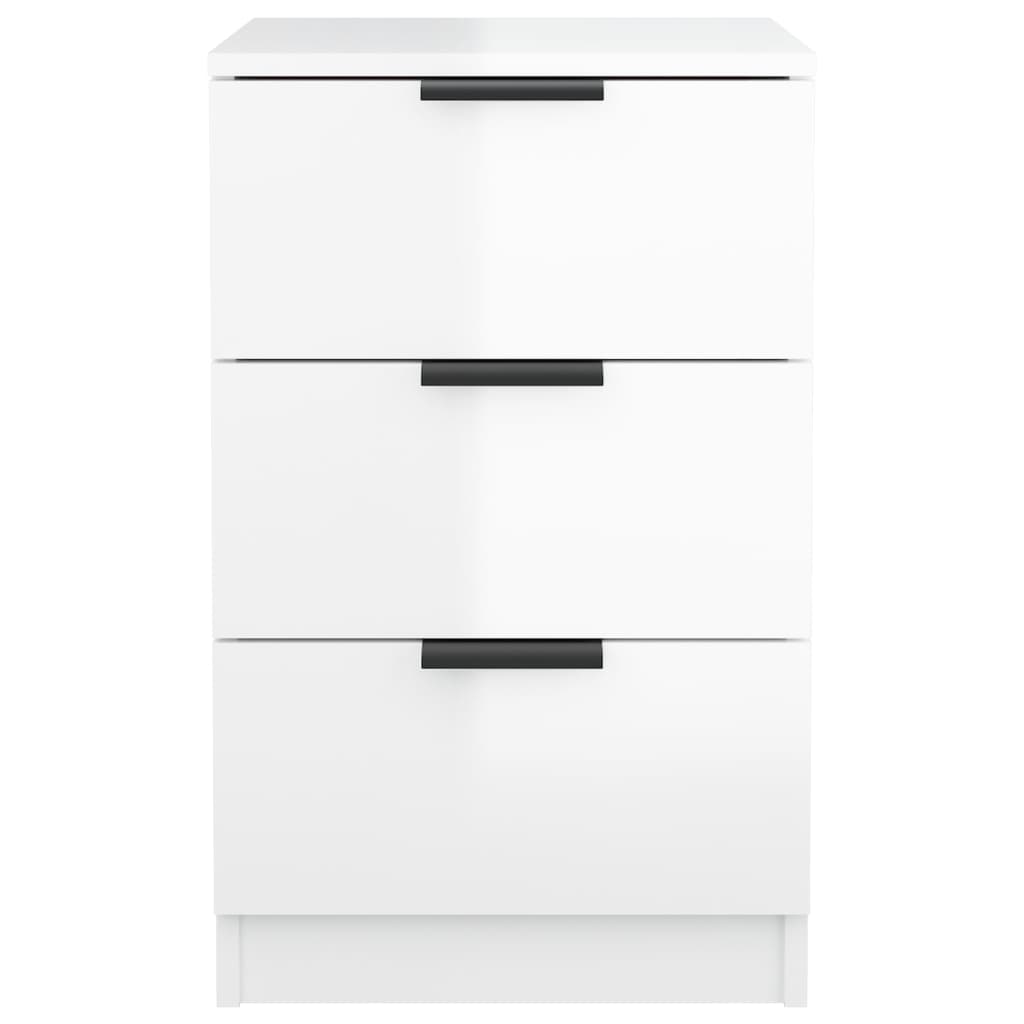 Κομοδίνα Γυαλιστερό Λευκό 40x36x65 εκ. - Pakobazaar
