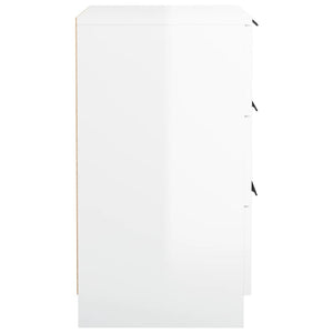 Κομοδίνα Γυαλιστερό Λευκό 40x36x65 εκ. - Pakobazaar