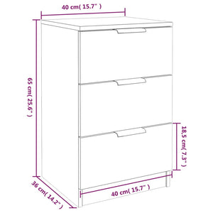Κομοδίνα Γυαλιστερό Λευκό 40x36x65 εκ. - Pakobazaar