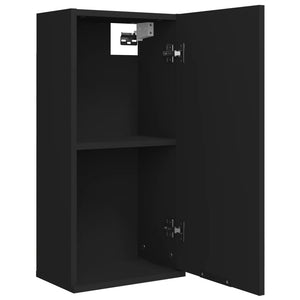 Ντουλάπι Μπάνιου Επιτοίχιο Μαύρο 32 x 20 x 67 εκ.