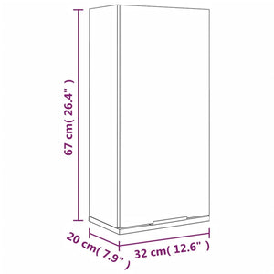 Ντουλάπι Μπάνιου Επιτοίχιο Μαύρο 32 x 20 x 67 εκ.