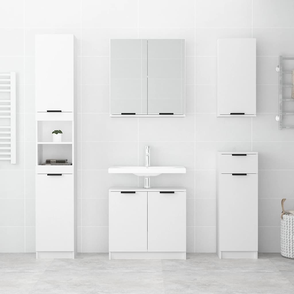 Ντουλάπι Μπάνιου Λευκό 64,5 x 33,5 x 59 εκ. Επεξεργασμένο Ξύλο
