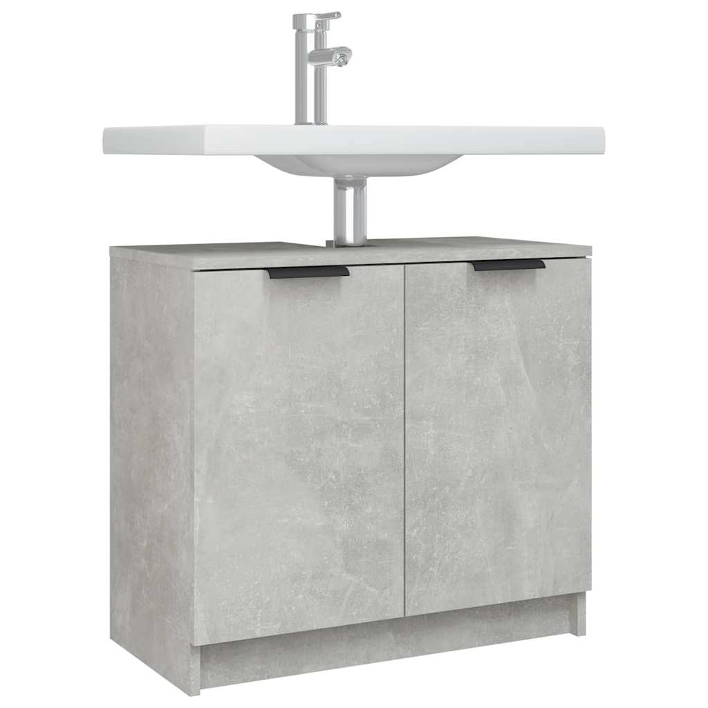 Ντουλάπι Μπάνιου Γκρι Σκυροδέματος 64,5x33,5x59 εκ. Επεξ. Ξύλο - Pakobazaar