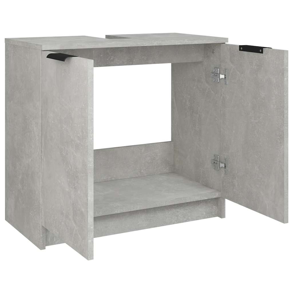 Ντουλάπι Μπάνιου Γκρι Σκυροδέματος 64,5x33,5x59 εκ. Επεξ. Ξύλο - Pakobazaar