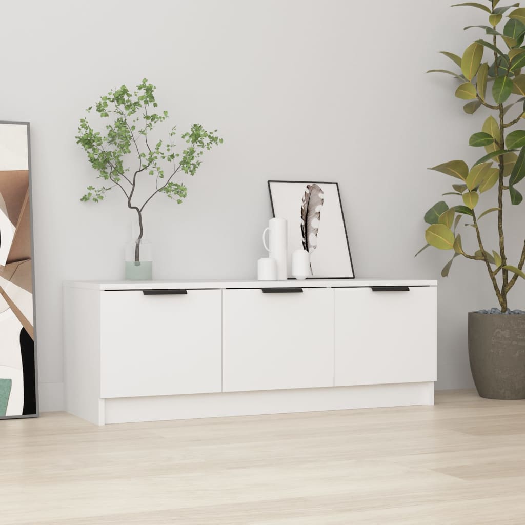 Έπιπλο Τηλεόρασης Λευκό 102x35x36,5 εκ. Επεξεργασμένο Ξύλο - Pakobazaar