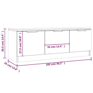 Έπιπλο Τηλεόρασης Γκρι Σκυροδέματος 102x35x36,5 εκ. Επεξ. Ξύλο