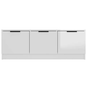 Έπιπλο Τηλεόρασης Γυαλ. Λευκό 102x35x36,5 εκ Επεξεργασμένο Ξύλο