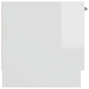 Έπιπλο Τηλεόρασης Γυαλ. Λευκό 102x35x36,5 εκ Επεξεργασμένο Ξύλο