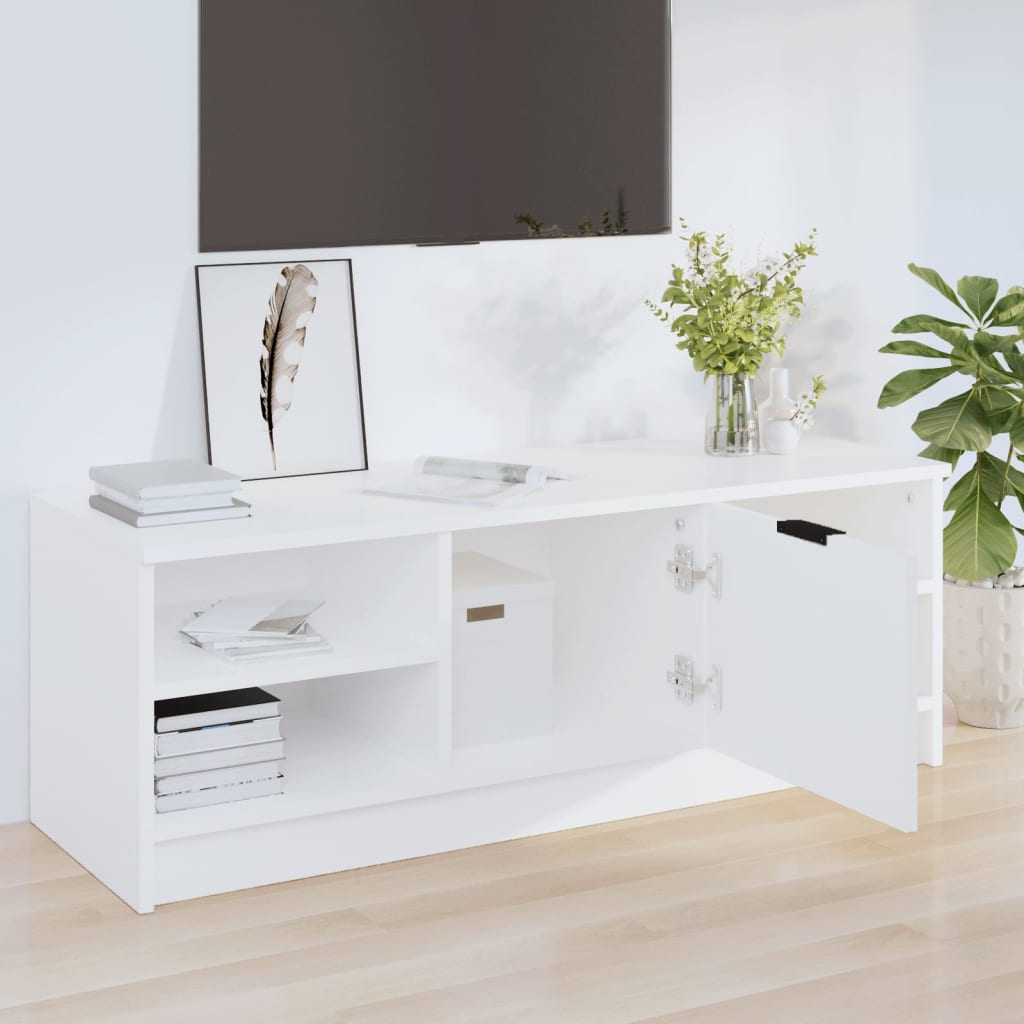 Έπιπλο Τηλεόρασης Λευκό 102x35,5x36,5 εκ. Επεξεργασμένο Ξύλο - Pakobazaar