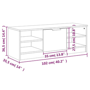 Έπιπλο Τηλεόρασης Γκρι Σκυροδέματος 102x35,5x36,5εκ. Επεξ. Ξύλο