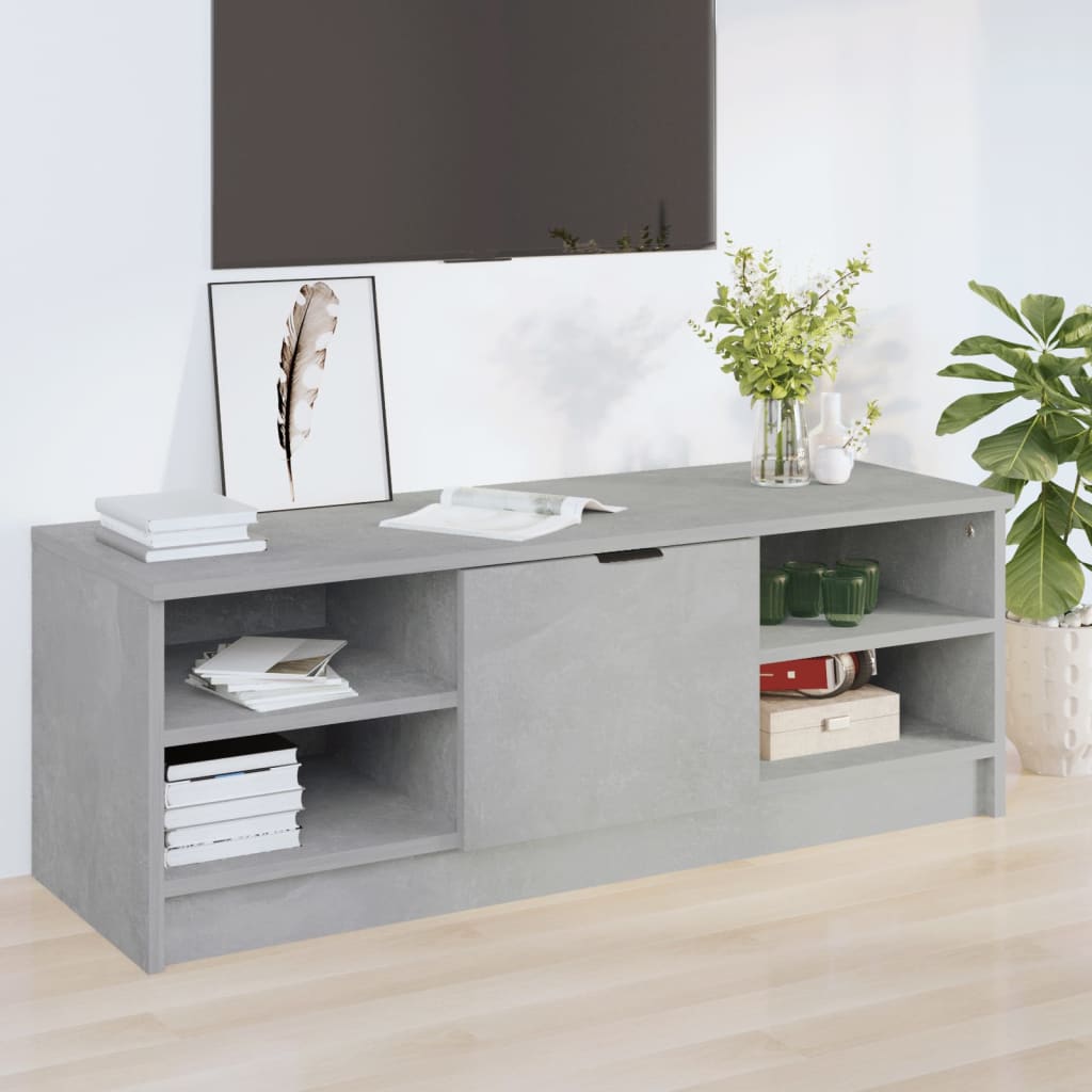 Έπιπλο Τηλεόρασης Γκρι Σκυροδέματος 102x35,5x36,5εκ. Επεξ. Ξύλο