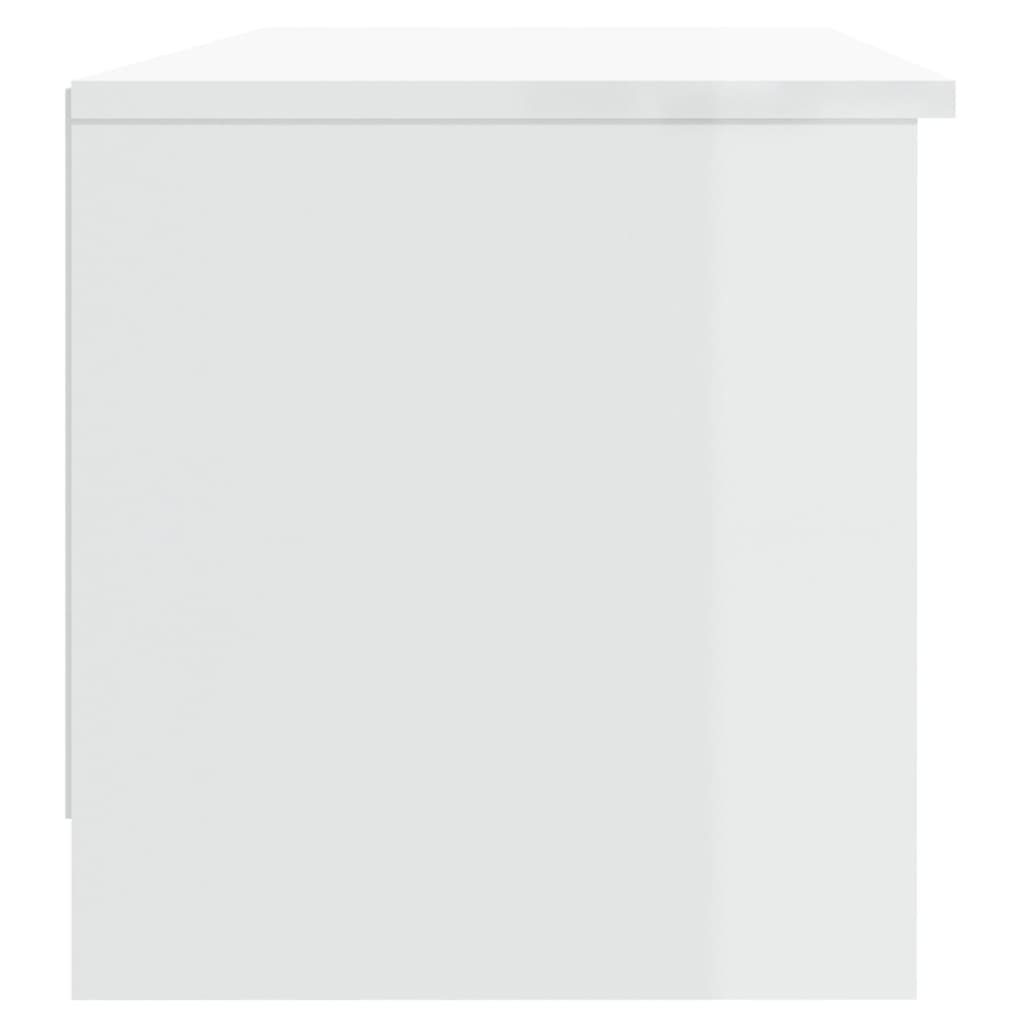 Έπιπλο Τηλεόρασης Γυαλ. Λευκό102x35,5x36,5εκ.Επεξεργασμένο Ξύλο