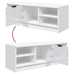 Έπιπλο Τηλεόρασης Γυαλ. Λευκό102x35,5x36,5εκ.Επεξεργασμένο Ξύλο