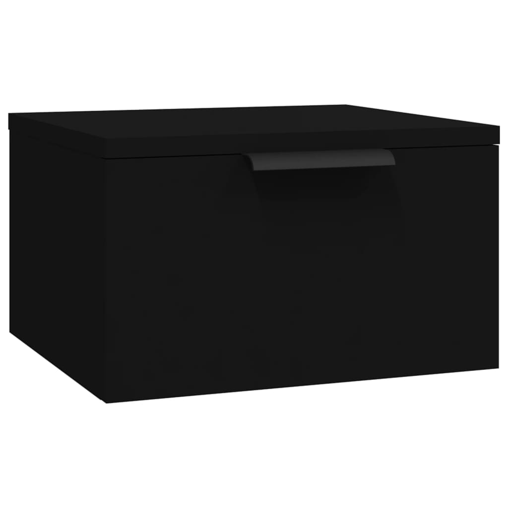 Κομοδίνο Επιτοίχιο Μαύρο 34 x 30 x 20 εκ.