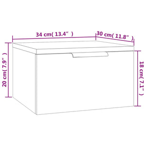 Κομοδίνο Επιτοίχιο Μαύρο 34 x 30 x 20 εκ.