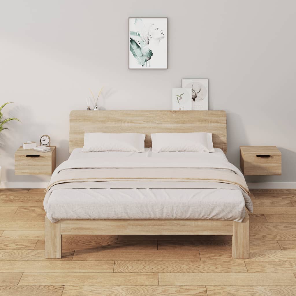 Κομοδίνα Επιτοίχια 2 τεμ. Sonoma Δρυς 34 x 30 x 20 εκ. - Pakobazaar