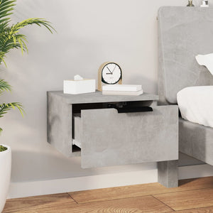 Κομοδίνο Επιτοίχιο Γκρι Σκυροδέματος 34x30x20 εκ.
