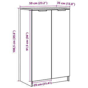 Παπουτσοθήκη Λευκή 59x35x100,5 εκ. από Επεξεργασμένο Ξύλο