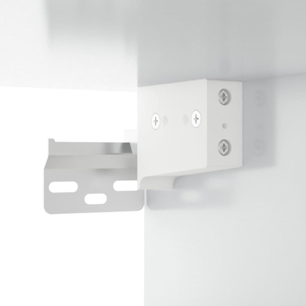 Ντουλάπι Τοίχου Κρεμαστό Γυαλιστερό Λευκό 69,5x34x90 εκ.