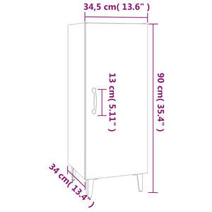 Ντουλάπι Λευκό 34,5 x 34 x 90 εκ. από Επεξεργασμένο Ξύλο