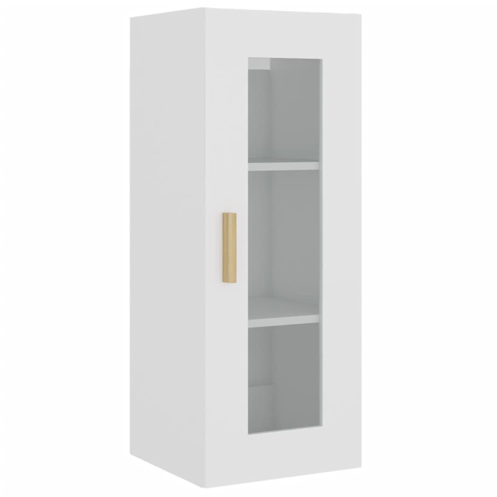 Ντουλάπι Τοίχου Κρεμαστό Λευκό 34,5x34x90 εκ Επεξ. Ξύλο