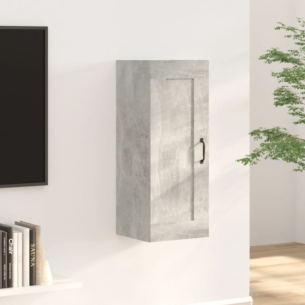 Ντουλάπι Κρεμαστό Γκρι Σκυροδέματος 35x34x90 εκ. Επεξ. Ξύλο - Pakobazaar