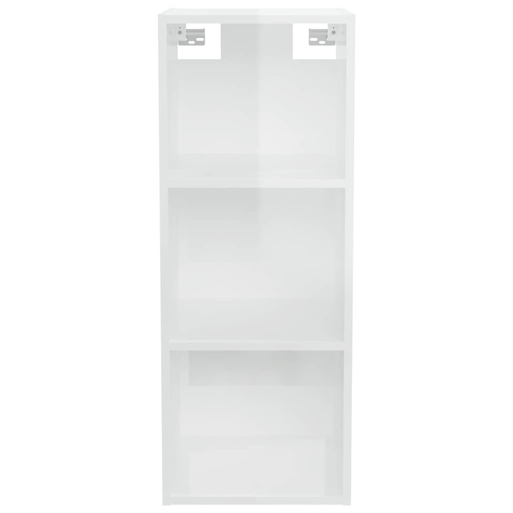 Ντουλάπι Τοίχου Γυαλιστερό Λευκό 34,5x32,5x90 εκ. Επεξεργ. Ξύλο - Pakobazaar