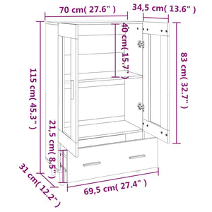 Ντουλάπα Sonoma Δρυς 70 x 31 x 115 εκ. από Επεξεργασμένο Ξύλο - Pakobazaar